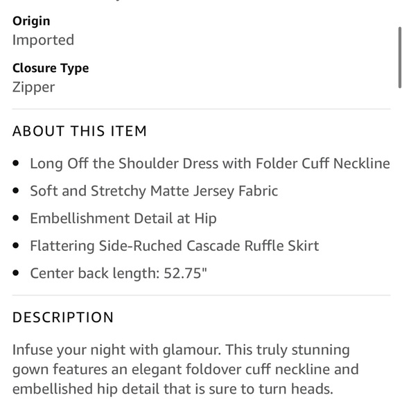 *NWT* Alex Evenings Off Shoulder Gown - Picture 6 of 6